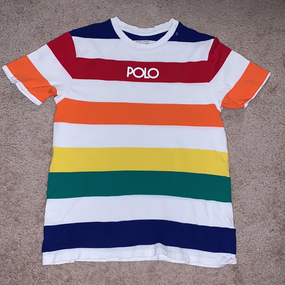Ralph Lauren‎ Boys Logo Striped Cotton Jersey T-Shirt